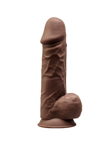 SILEXD - MODÈLE 1 PÉNIS RÉALISTE PREMIUM SILEXPAN SILICONE MARRON 21.5 CM