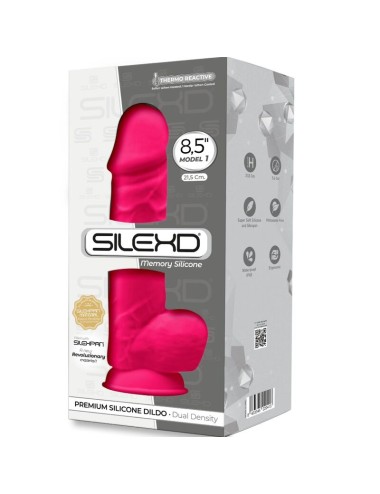 SILEXD - MODÈLE 1 PÉNIS RÉALISTE PREMIUM SILEXPAN SILICONE FUCHSIA 21.5 CM