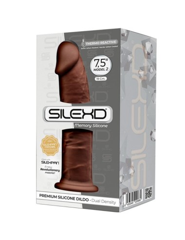 SILEXD - MODÈLE 2 PÉNIS RÉALISTE PREMIUM SILEXPAN SILICONE MARRON 19 CM