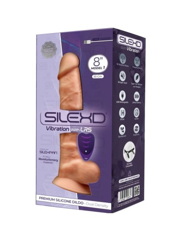 SILEXD - MODÈLE 1 VIBRATEUR PÉNIS RÉALISTE SILICONE PREMIUM SILEXPAN TÉLÉCOMMANDE 20 CM