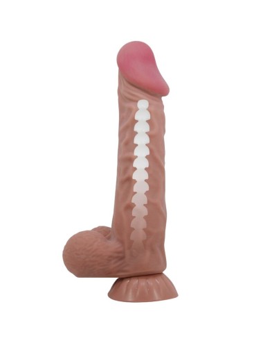 PRETTY LOVE - SÉRIE SLIDING SKIN GODE RÉALISTE AVEC VENTOUSE SLIDING SKIN MARRON 24 CM