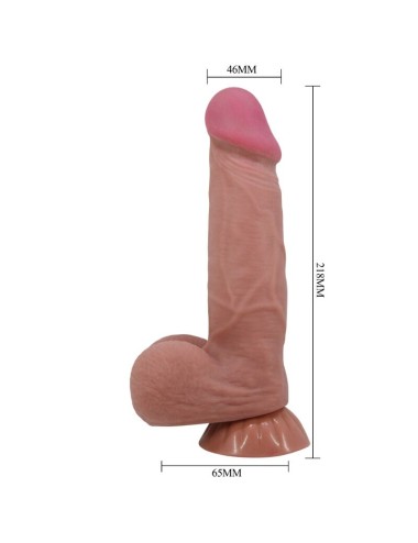 PRETTY LOVE - SÉRIE SLIDING SKIN GODE RÉALISTE AVEC VENTOUSE COULISSANTE PEAU BRUN 20,6 CM