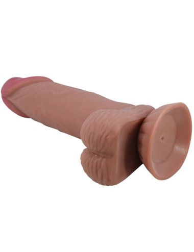 PRETTY LOVE - SÉRIE SLIDING SKIN GODE RÉALISTE AVEC VENTOUSE COULISSANTE PEAU BRUN 19,4 CM