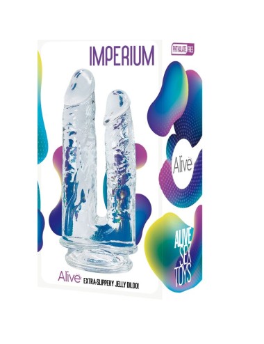 ALIVE - IMPERIUM DOUBLE PÉNIS RÉALISTE TRANSPARENT 12/14 CM