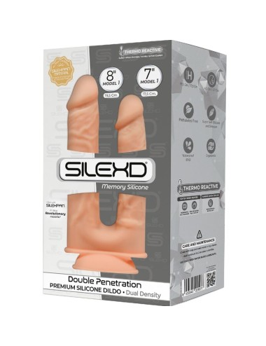 SILEXD - MODÈLE 1 PÉNIS RÉALISTE DOBLE PENETRACION PREMIUM SILEXPAN SILICONE 17.5 / 19.5 CM