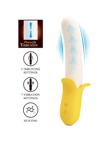 PRETTY LOVE - BANANA GEEK SUPER POWER 7 VIBRATIONS UP&DOWN SILICONE NOIR