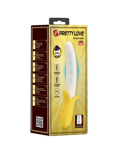 PRETTY LOVE - BANANA GEEK SUPER POWER 7 VIBRATIONS UP&DOWN SILICONE NOIR