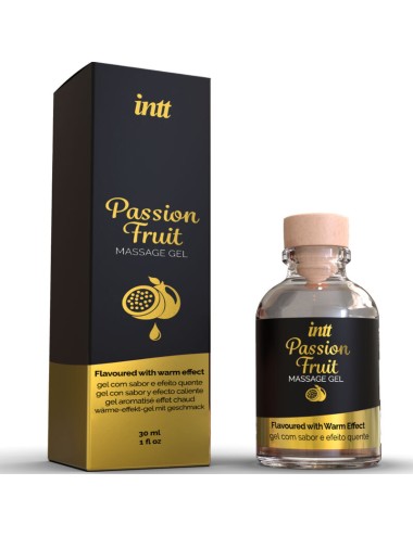 INTT MASSAGE & ORAL SEX - GEL DE MASSAGE SAVEUR FRUIT DE LA PASSION AVEC EFFET CHALEUR