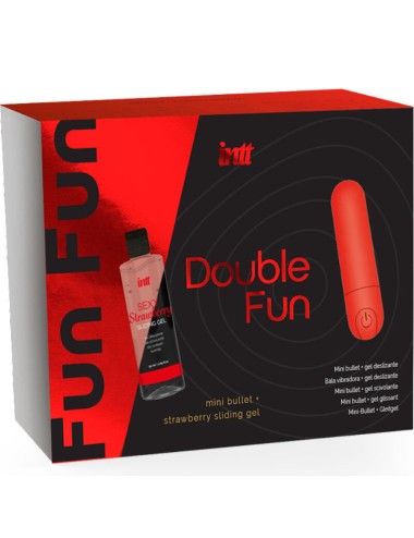 INTT RELEASES - KIT DOUBLE FUN AVEC BULLET VIBRANT ET GEL DE MASSAGE À LA FRAISE