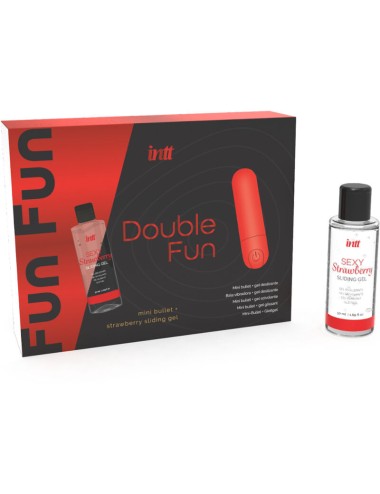 INTT RELEASES - KIT DOUBLE FUN AVEC BULLET VIBRANT ET GEL DE MASSAGE À LA FRAISE