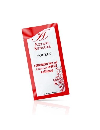 EXTASE SENSUAL - HUILE DE MASSAGE AUX PHÉROMONES  EFFET CHALEUR SUCETTE 10 ML