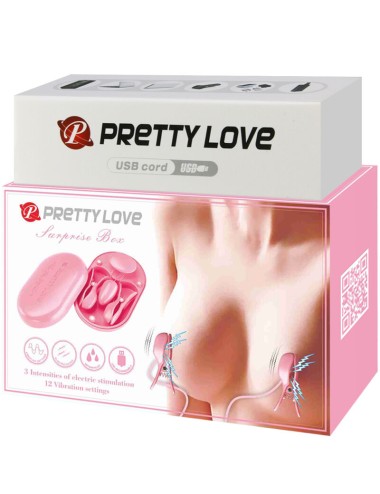 PRETTY LOVE - BOITE SURPRISE PINCES DÉLECTRO STIMULATION ROSE