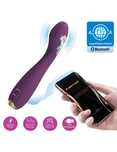 PRETTY LOVE - VIBRATEUR ELECTROSHOCK HECTOR PAR APP CONTROL VIOLET