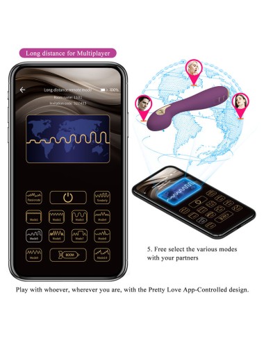 PRETTY LOVE - VIBRATEUR ELECTROSHOCK HECTOR PAR APP CONTROL VIOLET