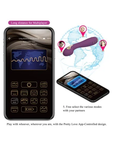 PRETTY LOVE - VIBRATEUR ELECTROSHOCK HECTOR PAR APP CONTROL VIOLET