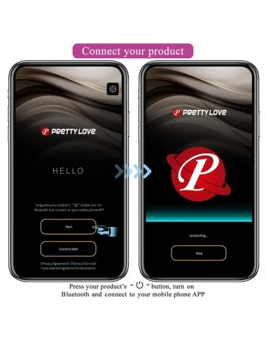 PRETTY LOVE - VIBRATEUR ELECTROSHOCK HECTOR PAR APP CONTROL VIOLET