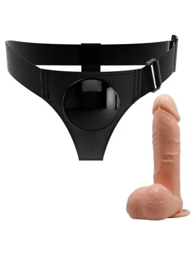 PRETTY LOVE - HARNAIS SLIPS HARNAIS UNIVERSEL AVEC GODE TOM 20 CM NATUREL