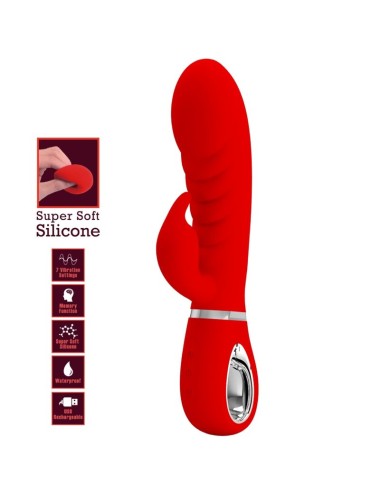 PRETTY LOVE - VIBRATEUR MULTIFONCTION G-SPOT PRESCOTT ROUGE