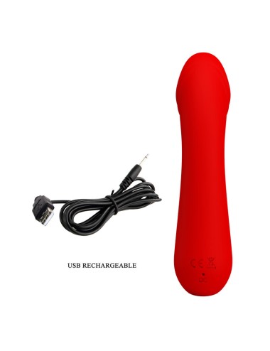 PRETTY LOVE - VIBRATEUR RECHARGEABLE CETUS ROUGE