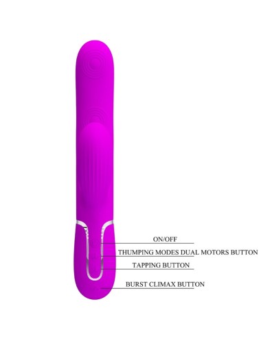 PRETTY LOVE - VIBRATEUR POINT G MULTIFONCTION 3 EN 1 PERLITA VIOLET