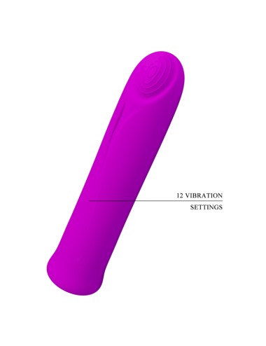 PRETTY LOVE - VIBRATEUR CURTIS MINI SUPER POWER 12 VIBRATIONS EN SILICONE VIOLETTE