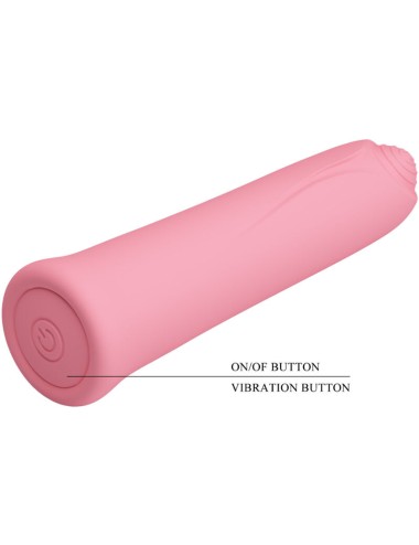 PRETTY LOVE - VIBRATEUR CURTIS MINI SUPER POWER 12 VIBRATIONS EN SILICONE ROSE