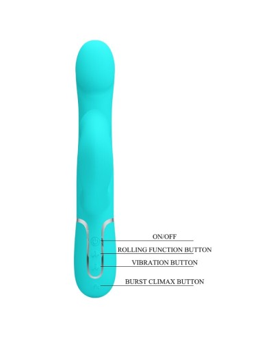 PRETTY LOVE - PERLES VIBRATEUR LAPIN VERT AQUA