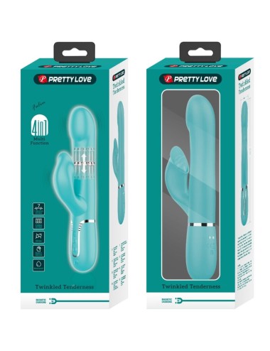 PRETTY LOVE - PERLES VIBRATEUR LAPIN VERT AQUA