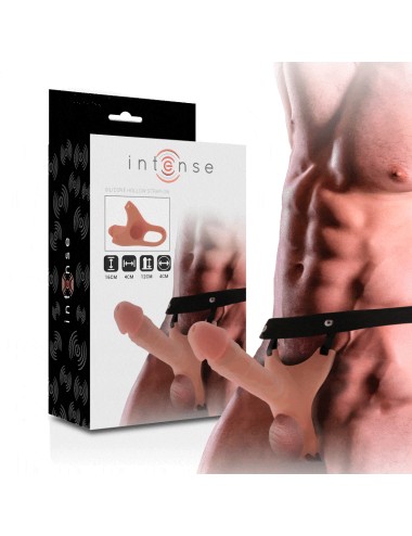 INTENSE - HARNAIS CREUX AVEC GODE EN SILICONE 16 X 3