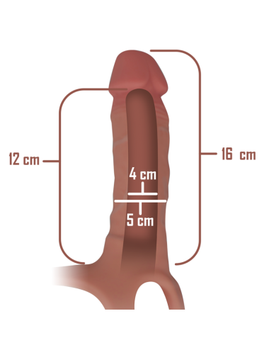 INTENSE - HARNAIS CREUX AVEC GODE EN SILICONE 16 X 3,5 CM