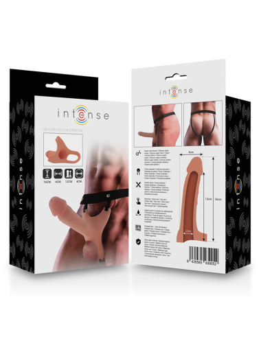 INTENSE - HARNAIS CREUX AVEC GODE EN SILICONE 16 X 3,5 CM