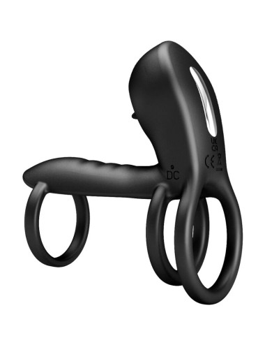 PRETTY LOVE - GAINE PÉNIS JAMMY 12 VIBRATIONS AVEC LANGUE EN SILICONE RECHARGEABLE