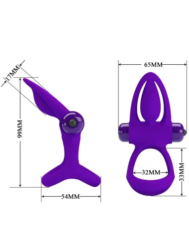 PRETTY LOVE - ANNEAU VIBRATEUR 10 VIBRATIONS SILICONE VIOLETTE