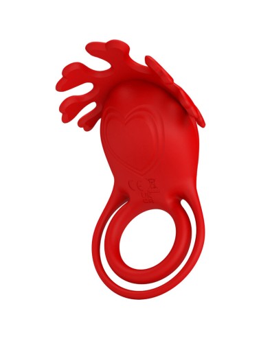 PRETTY LOVE - ANNEAU VIBRATEUR RUBEN 7 VIBRATIONS SILICONE ROUGE