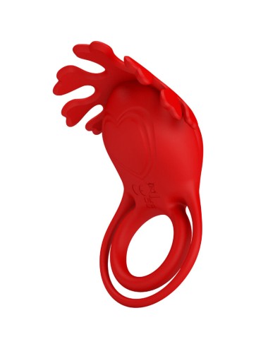 PRETTY LOVE - ANNEAU VIBRATEUR RUBEN 7 VIBRATIONS SILICONE ROUGE