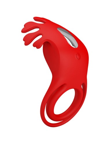 PRETTY LOVE - ANNEAU VIBRATEUR RUBEN 7 VIBRATIONS SILICONE ROUGE