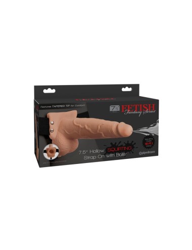 FETISH FANTASY SERIES - HARNAIS RÉGLABLE PÉNIS RÉALISTE AVEC BALLES ÉJACULANTES 19 CM