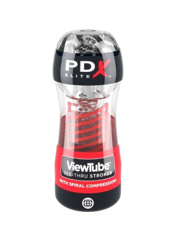 PDX ELITE - STROKER VIEWTUBE 2 SPIRALE COMPRESSION TRANSPARENT