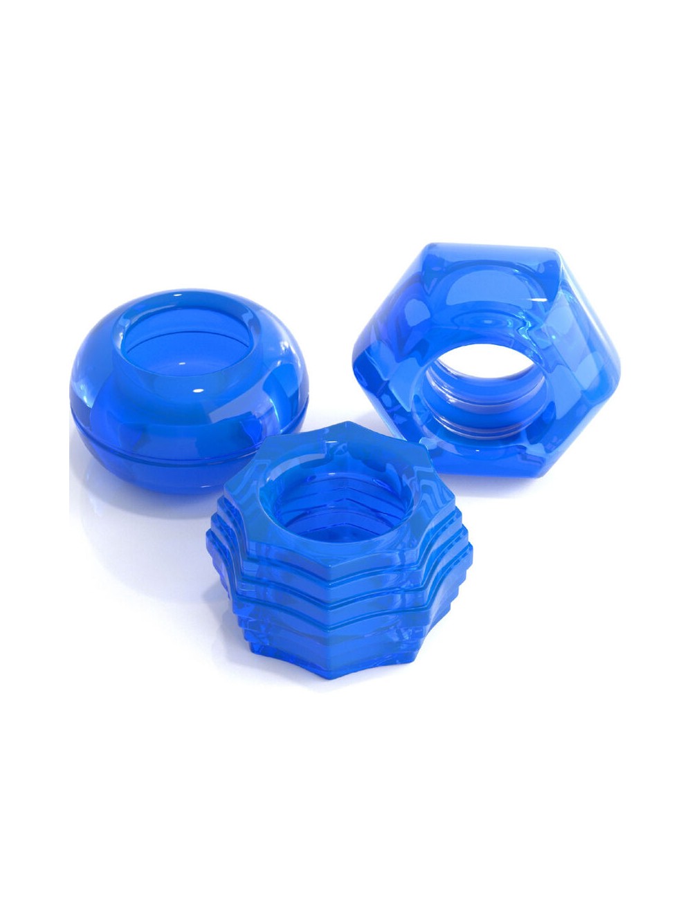 CLASSIX - LOT DE 3 ANNEAUX PÉNIS BLEU CLASSIX - LOT DE 3 ANNEAUX PÉNIS BLEU
