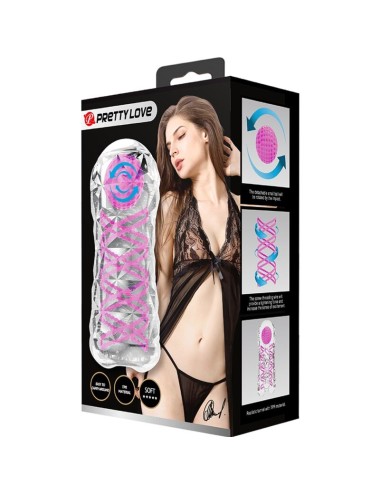 PRETTY LOVE - MASTURBATEUR MASCULIN FANTASY AVEC SPIRALE INTERNE ET BALLES TRANSPARENTES