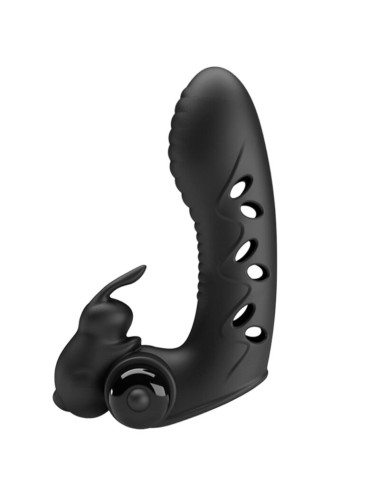 PRETTY LOVE - COUVERCLE DE DOIGT VIBRATEUR LAPIN NOIR VANCE