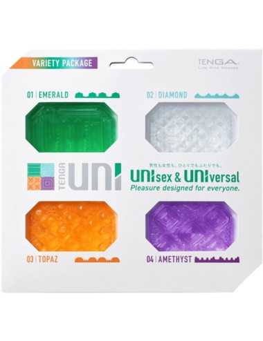 TENGA - PACK DE DÉS  DÉS POUR MASTURBATEUR UNI VARIETY 4 UNITÉS