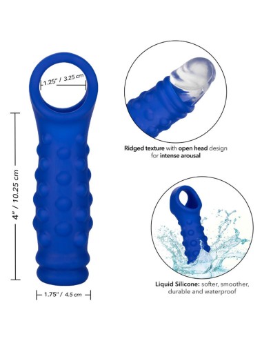 ADMIRAL - COUVERCLE DE PÉNIS EN PERLES SILICONE LIQUIDE BLEU
