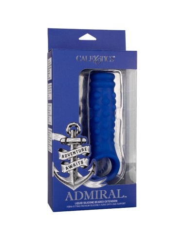 ADMIRAL - COUVERCLE DE PÉNIS EN PERLES SILICONE LIQUIDE BLEU