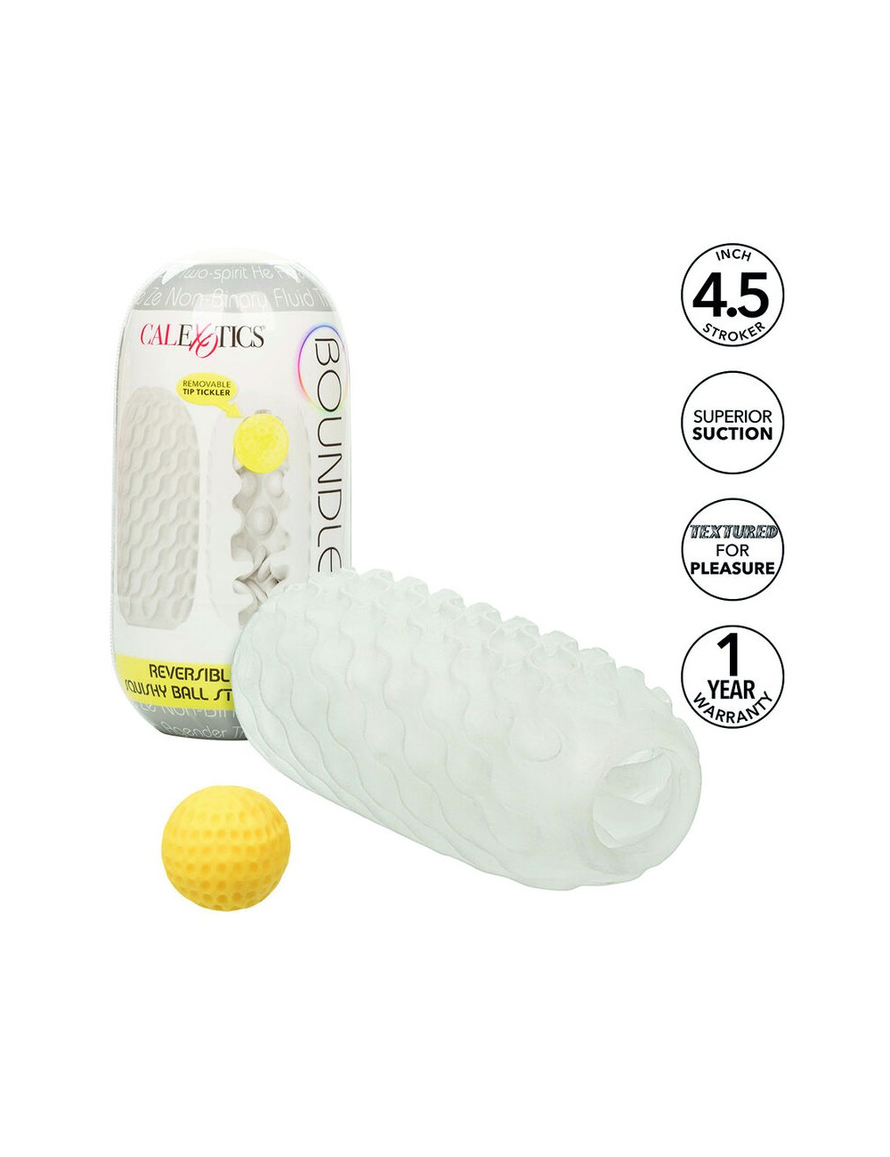 CALIFORNIA EXOTICS - BOUNDLESS SQUISHY RÉVERSIBLE BALL STROKE GRIS CALIFORNIA EXOTICS - BOUNDLESS SQUISHY RÉVERSIBLE BALL STROKE GRIS