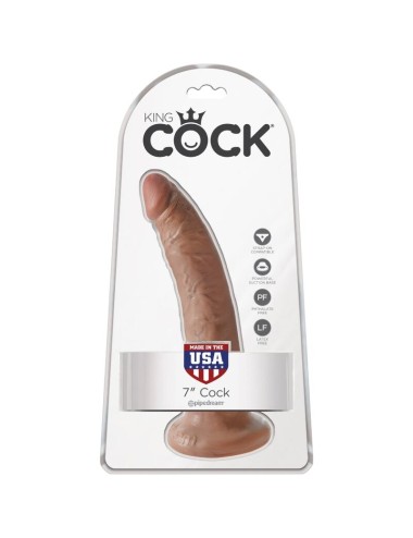 KING COCK - PÉNIS RÉALISTE 17.5 CM CARAMEL