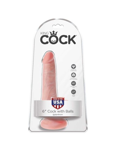 KING COCK - PÉNIS RÉALISTE AVEC BOULES 13.5 CM LÉGÈRES