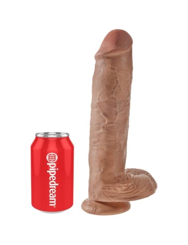 KING COCK - PÉNIS RÉALISTE AVEC BOULES 22.6 CM CARAMEL