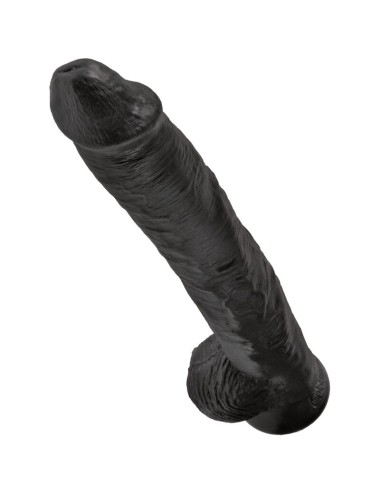 KING COCK - PÉNIS RÉALISTE AVEC BOULES 30.5 CM NOIR