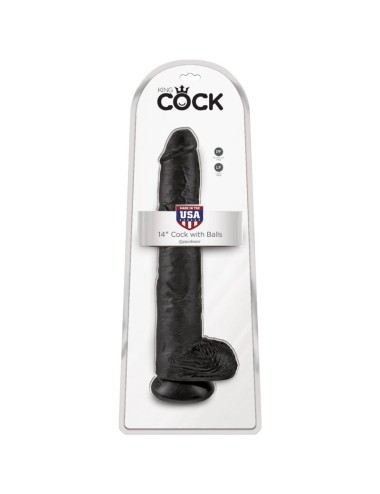 KING COCK - PÉNIS RÉALISTE AVEC BOULES 30.5 CM NOIR
